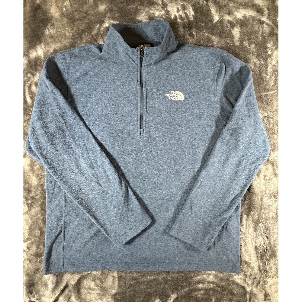 North Face Pullover‎  Blue Quarter Zip Fleece Sweater Outdoor MENS  LARGE